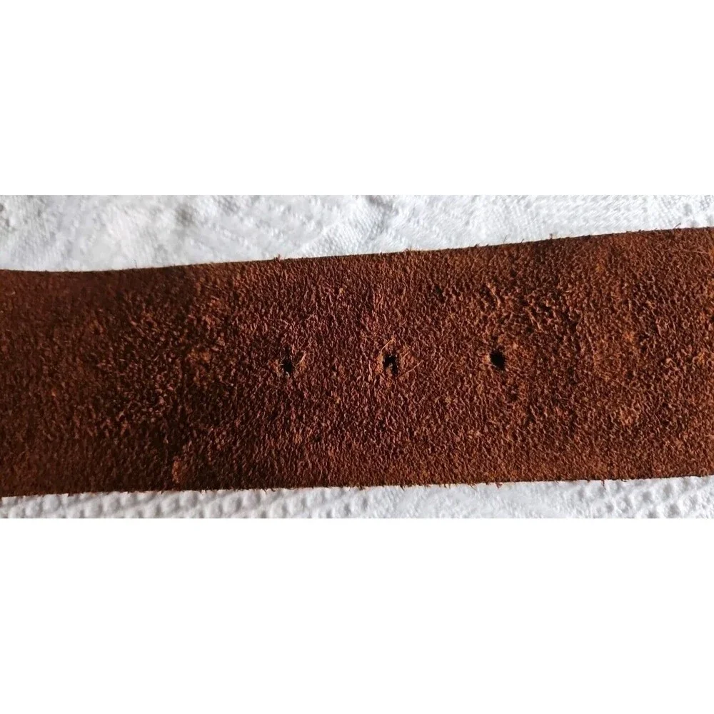 VTG Schaffer Bronze Buckle Brown Leather Belt RARE NWOT SZ S/M